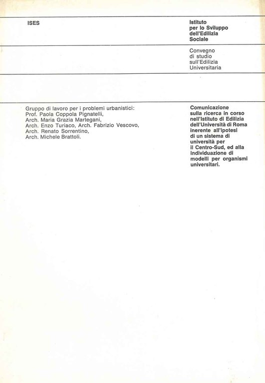 Le Comunicazione sulla ricerca in corso nell'Istituto di Edilizia dell'Universita …