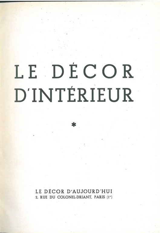 Le décor d'interieur