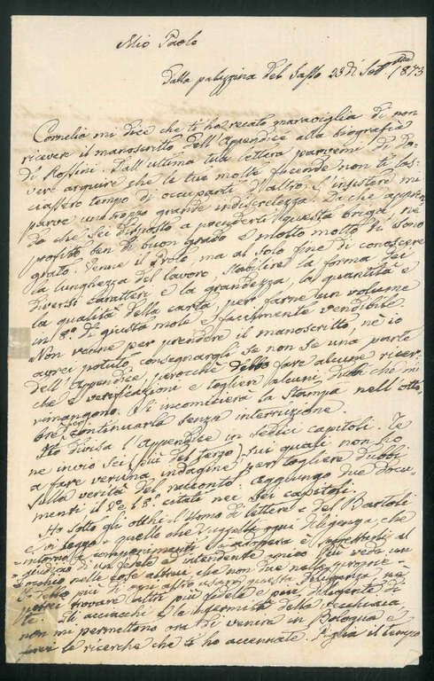 Lettera manoscritta.