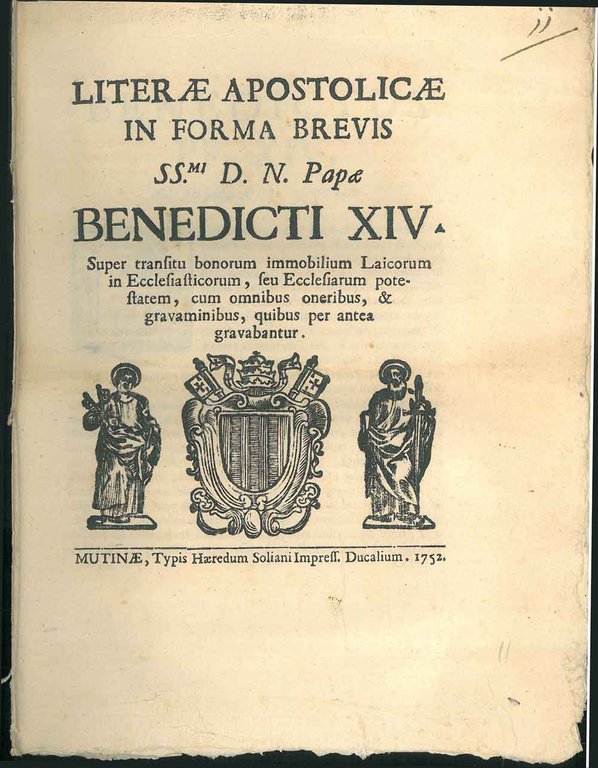Literae apostolicae in forma brevis SS.mi D. N. Papae Benedicti …