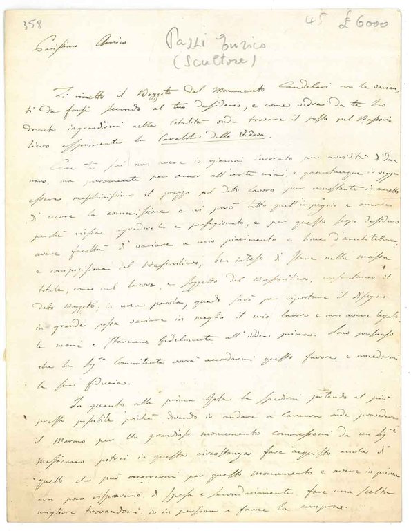 Lunga lettera manoscritta ed autografa di 40 righe, con il …