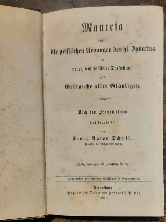 Manresa oder die geistlichen Übungen des heiligen Ignatius in neuer, …