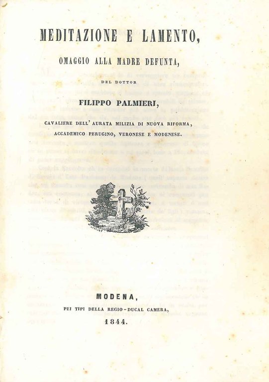 Meditazione e lamento, omaggio alla madre defunta