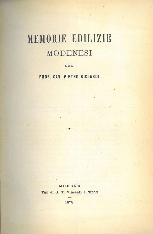 Memorie edilizie modenesi