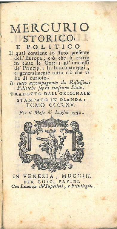 Mercurio storico e politico il quale contiene lo stato presente …