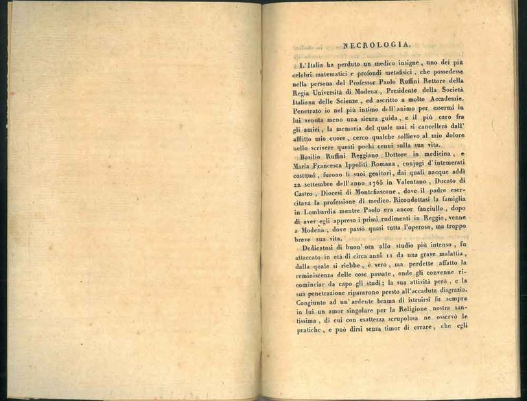 Necrologio per il Professor Paolo Ruffini.