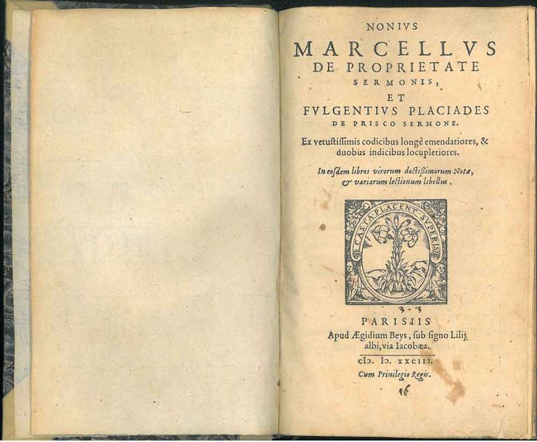 Nonius Marcellus De proprietate sermonis, et Fulgentius Placiades De prisco …