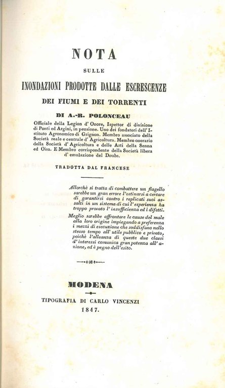 Nota sulle inondazioni prodotte dalle escrescenze dei fiumi e dei …