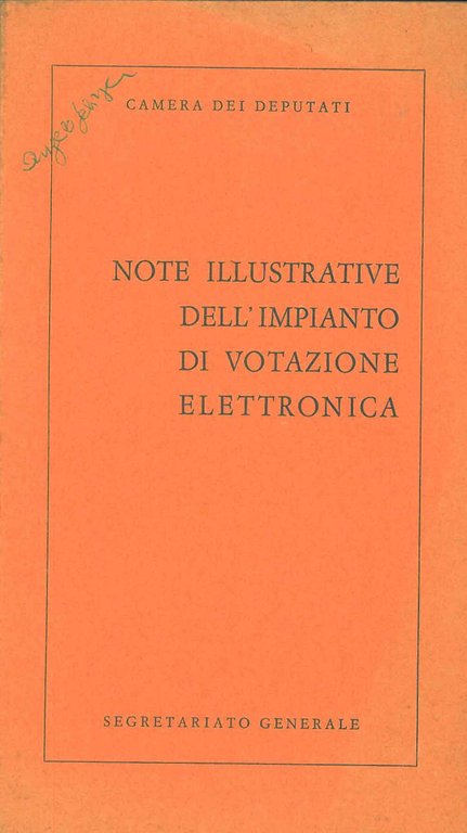 Note illustrative dell'impianto di votazione elettronica