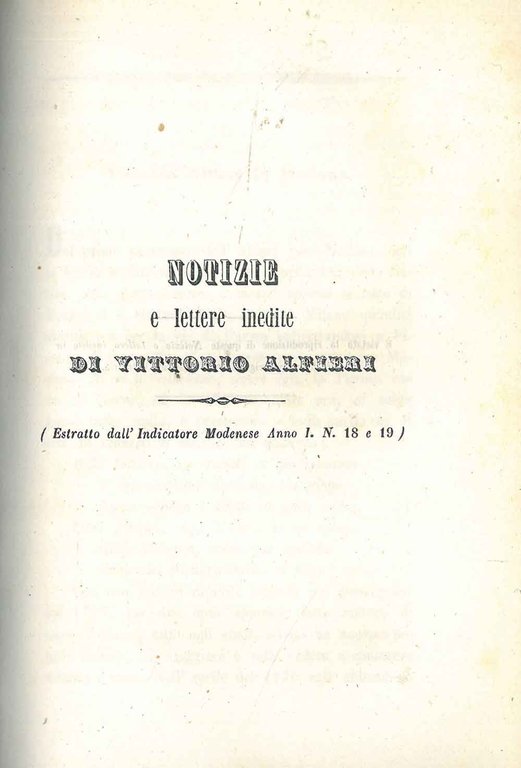 Notizie e lettere inedite di Vittorio Alfieri a cura di …