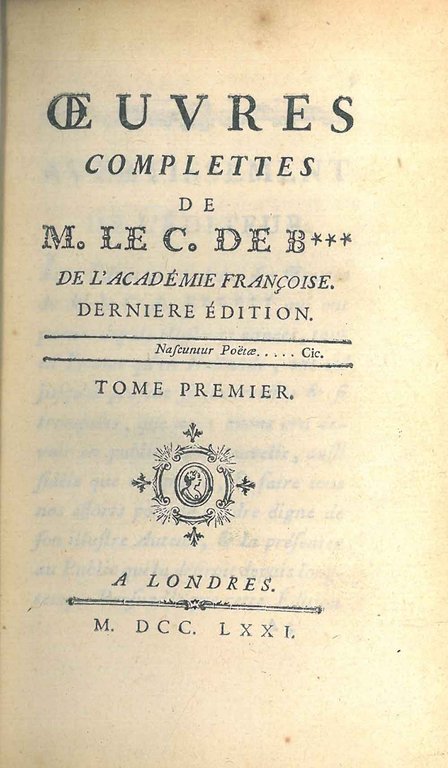 Oeuvres completes de M. Le C. de B*** de l'Académie …