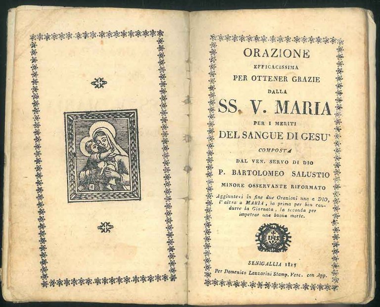 Orazione efficacissima per ottener grazie dalla SS. V. Maria per …