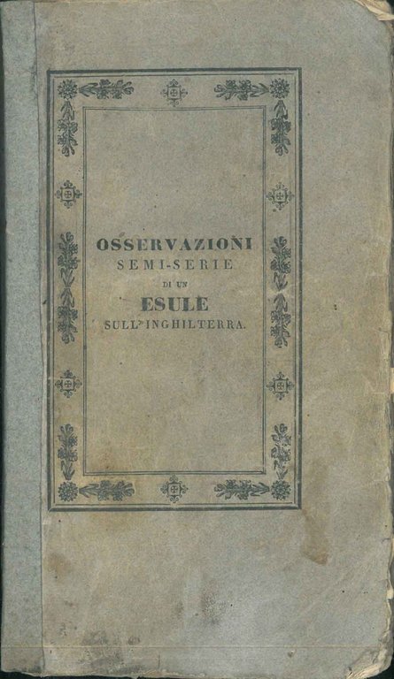Osservazioni semi-serie di un esule sull'Inghilterra