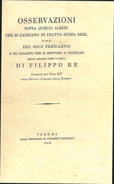 Osservazioni sopra quegli alberi che si caricano di frutta senza …