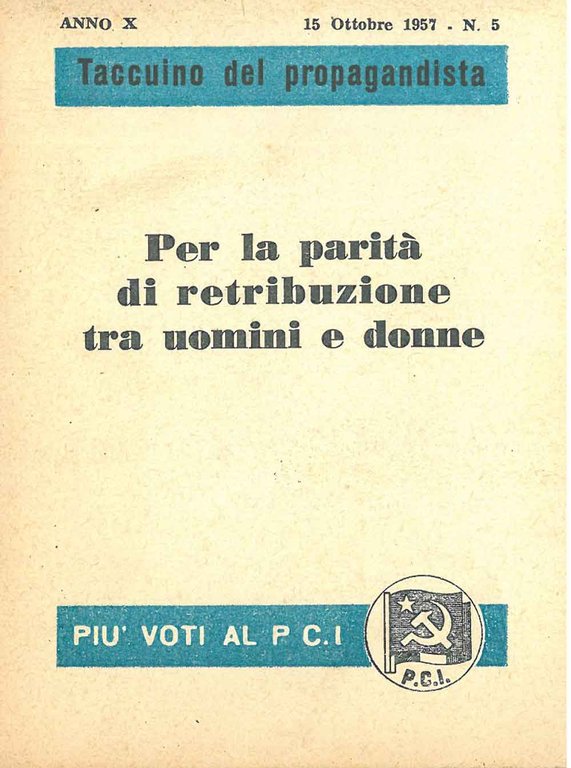 Per la parità di retribuzione tra uomini e donne. Taccuino …