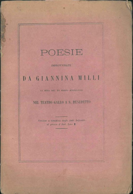 Poesie improvvisate da Giannina Milli la sera del XV marzo …