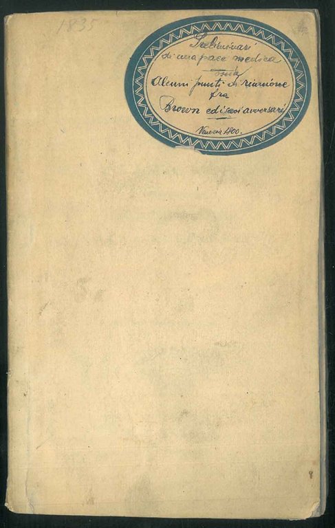 Preliminari di una pace medica ossia alcuni punti di riunione …