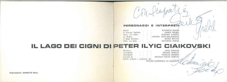 Programma di sala dello spettacolo: "Il lago dei Cigni" rappresentato …