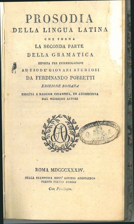 Prosodia della lingua latina che forma la seconda parte della …