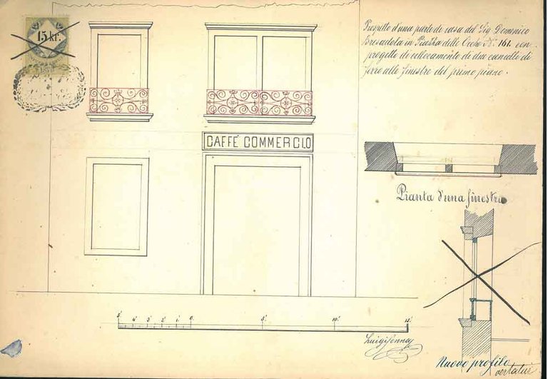 Prospetto d'una parte di casa del Sig. Domenico Bresadola in …