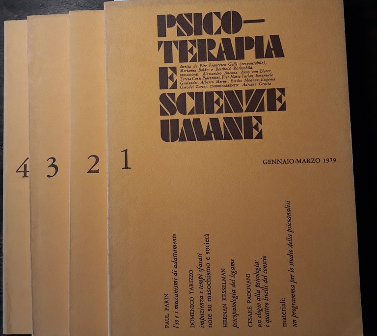 Psicoterapia e scienze umane. Anno II°, 1979. Annata completa