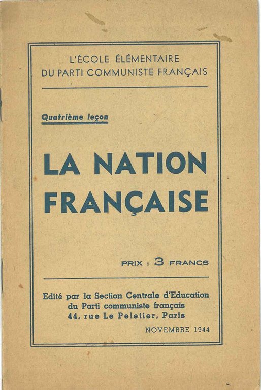 Quatrième Leçon. La nation française