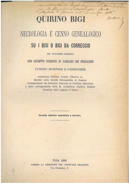 Quirino Bigi. Necrologia e cenno genealogico su i Bisi o …