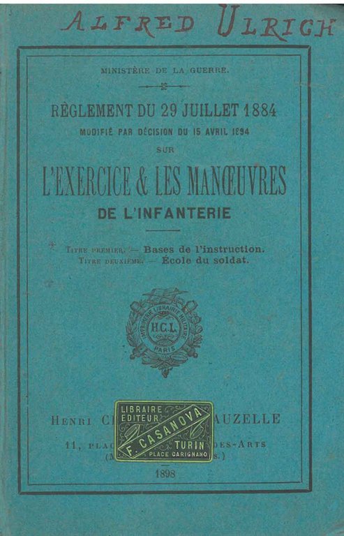 Réglement du 29 juillet 1884 modifié par décision du 15 …