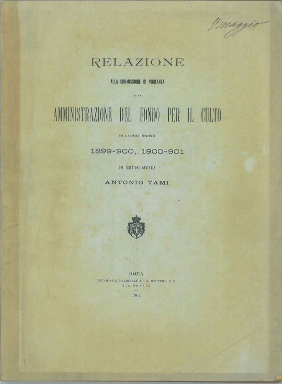 Relazione alla commissione di vigilanza sulla amministrazione del fondo per …