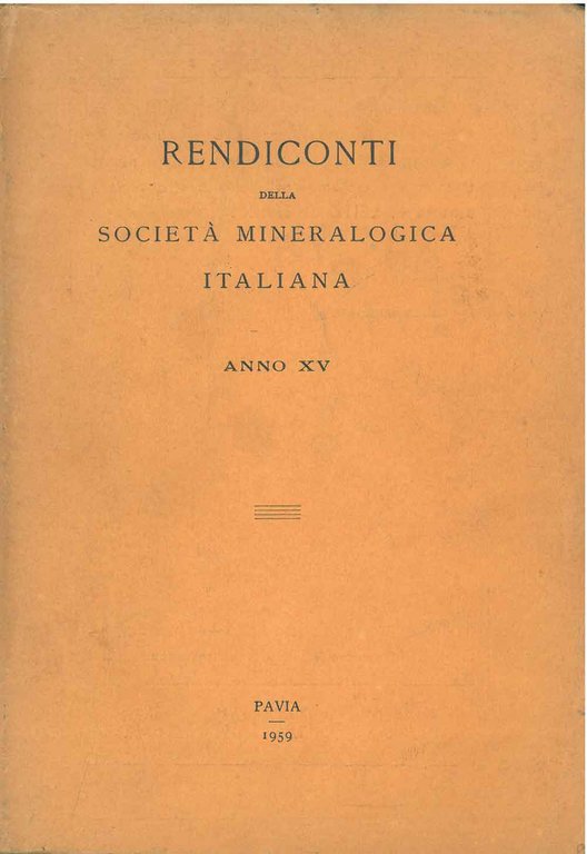 Rendiconti della società mineralogica italiana. Anno XV