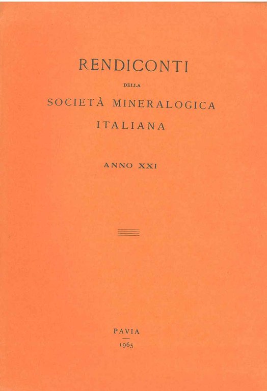 Rendiconti della società mineralogica italiana. Anno XXI