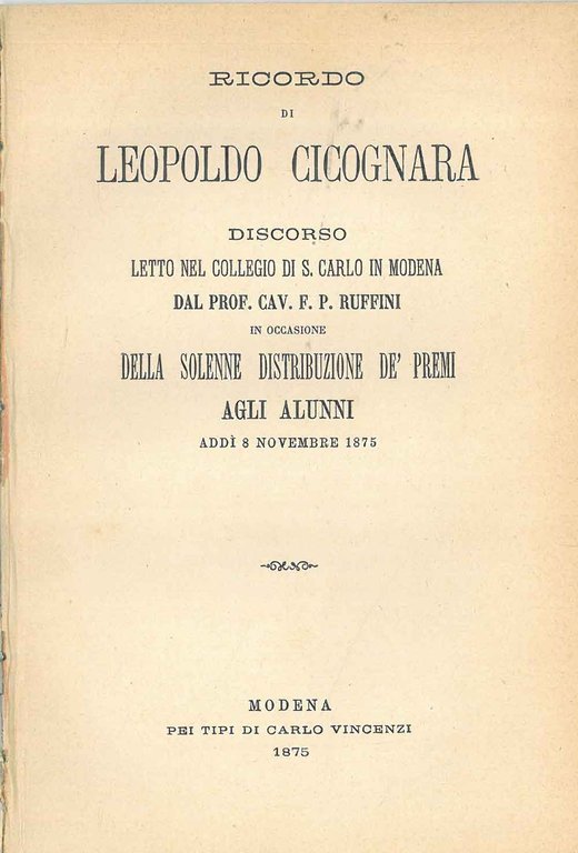 Ricordo di Leopoldo Cicognara. Discorso letto nel Collegio di S. …