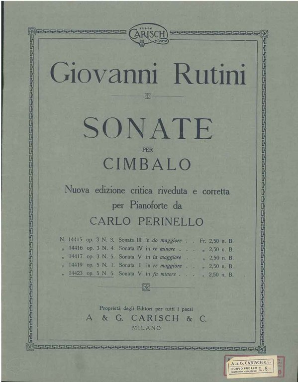 Sonate per cembalo. Nuova edizione critica riveduta e corretta per …