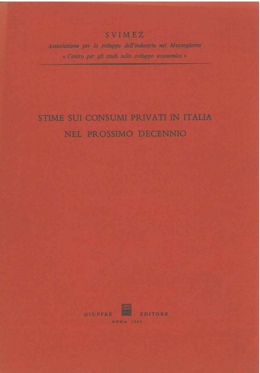 Stime e consumi privati in Italia nel prossimo decennio