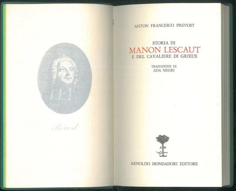 Storia di Manon Lescaut e del Cavaliere di Grieaux Traduzione …