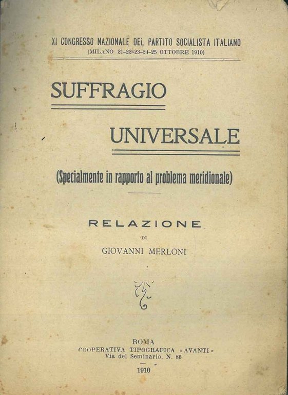 Suffragio universale (specialmente in rapporto al problema meridionale)