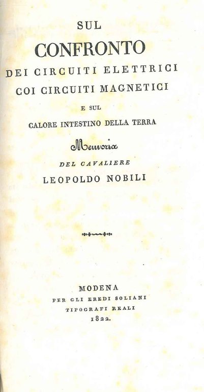 Sul confronto dei circuiti elettrici coi circuiti magnetici e sul …