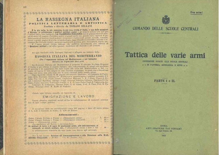 Tattica delle varie armi. Conferenze svolte alle scuole centrali di …