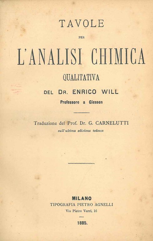 Tavole per l'analisi chimica qualitativa
