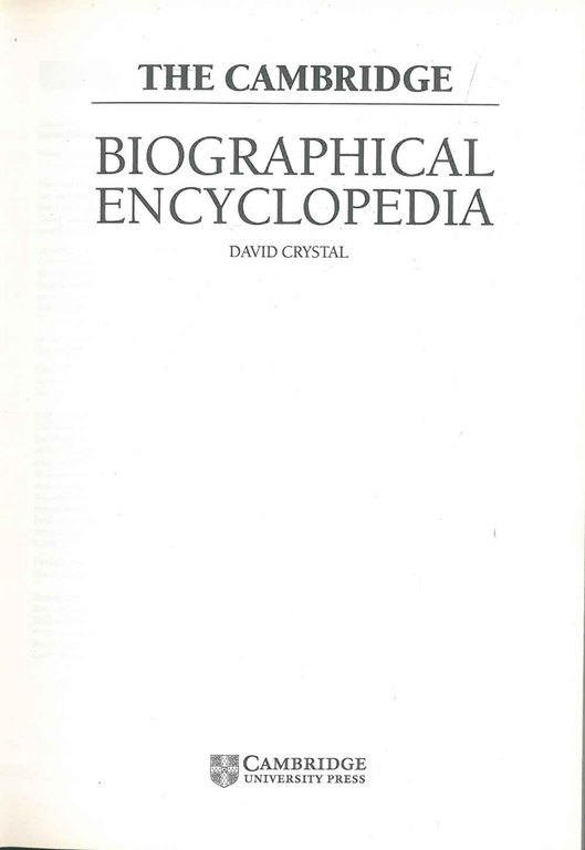 The Cambridge Biographical Encyclopedia