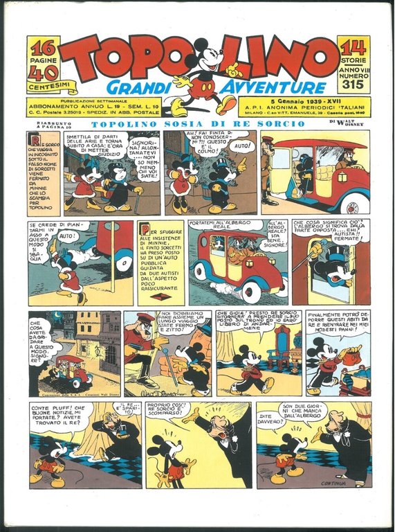 Topolino 1939-1,2,3,4. Grandi ristampe. Annata completa.