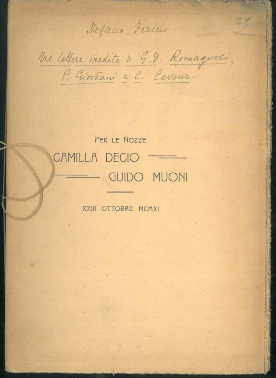 Tre lettere inedite di G. D. Romagnosi, P. Giordani e …