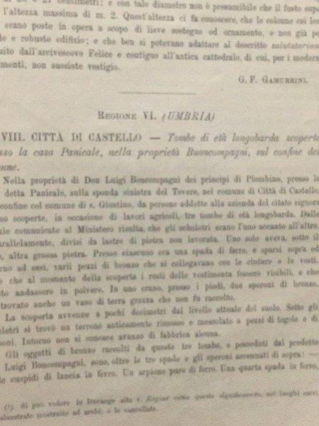 TOMBE DI ETA' LONGOBARDA CASA PANICALE PROPRIETA' BONCOMPAGNI Notizie Scavi …