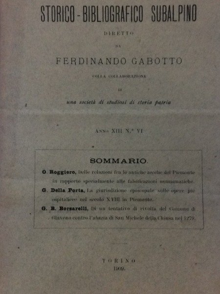 ANTICHE ZECCHE DEL PIEMONTE IN RAPPORTOALLE FALSIFICAZIONI NUMISMATICHE BOLLETTINO STORICO …