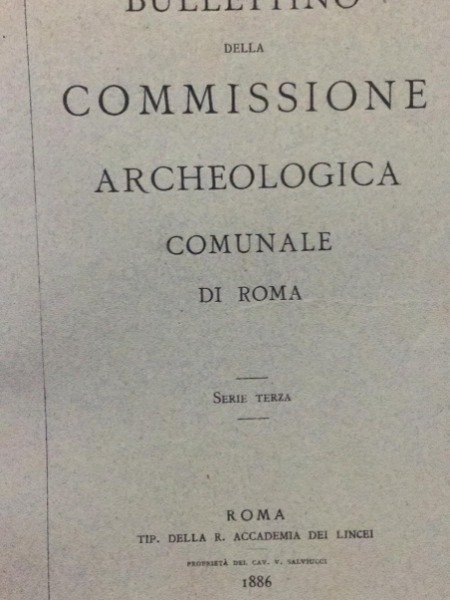 SEPOLCRI VIA SALARIA EPIGRAFE URBANA BULLETTINO COMMISSIONE ARCHEOLOGICA COMUNALE ROMA …