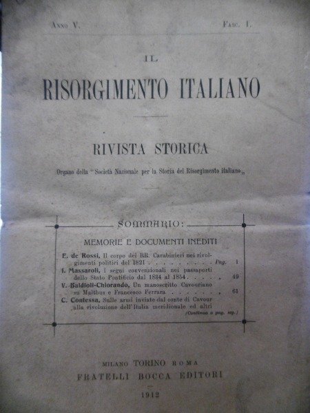 UN MANOSCRITTO CAVOURIANO SU MALTHUS E FRANCESCO FERRARA IL RISORGIMENTO …