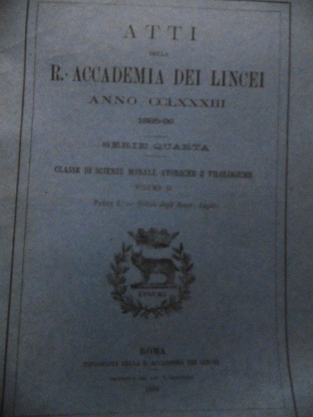 VERONA SCAVI DELLA CATTEDRALE 1885 -1886 ATI R.ACCADEMIA DEI LINCEI …