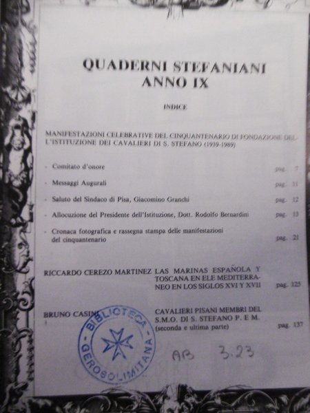 Quaderni Stefaniani Anno Nono Pisa 1990