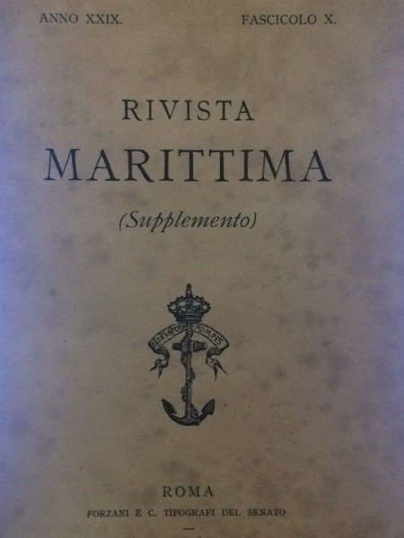 RIVISTA MARITTIMA SUPPLEMENTO FASCICOLO X ROMA FORZANI 1896