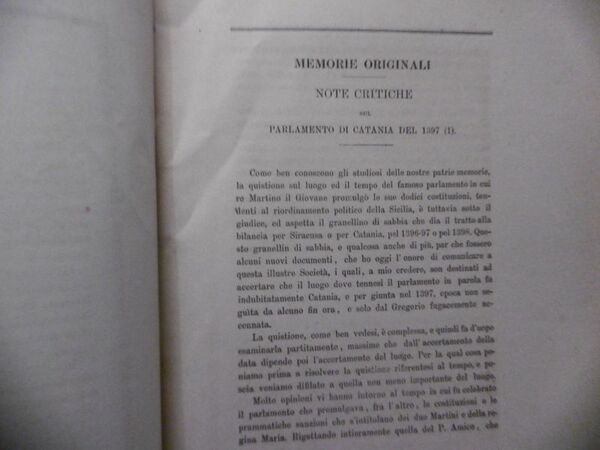 PARLAMENTO DI CATANIA 1397 ARCHIVIO STORICO SICILIANO PALERMO TIPOGRAFIA DELLO …